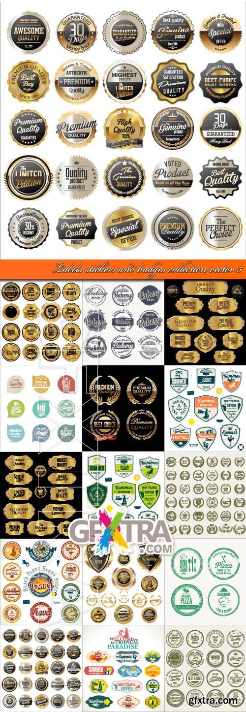 Labels stickers and badges collection vector 5