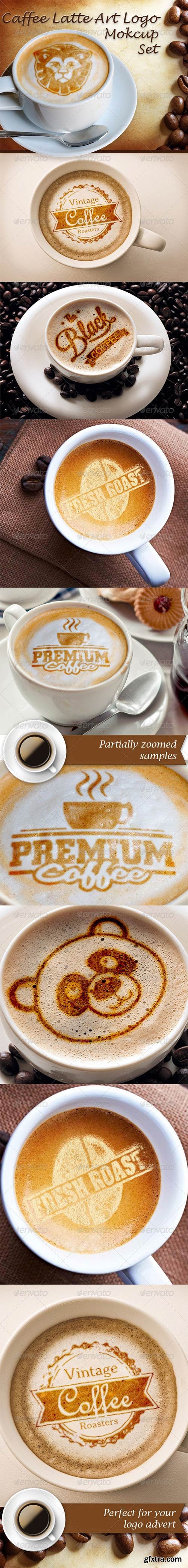 GraphicRiver - Caffee Latte Art Logo Mockup Set