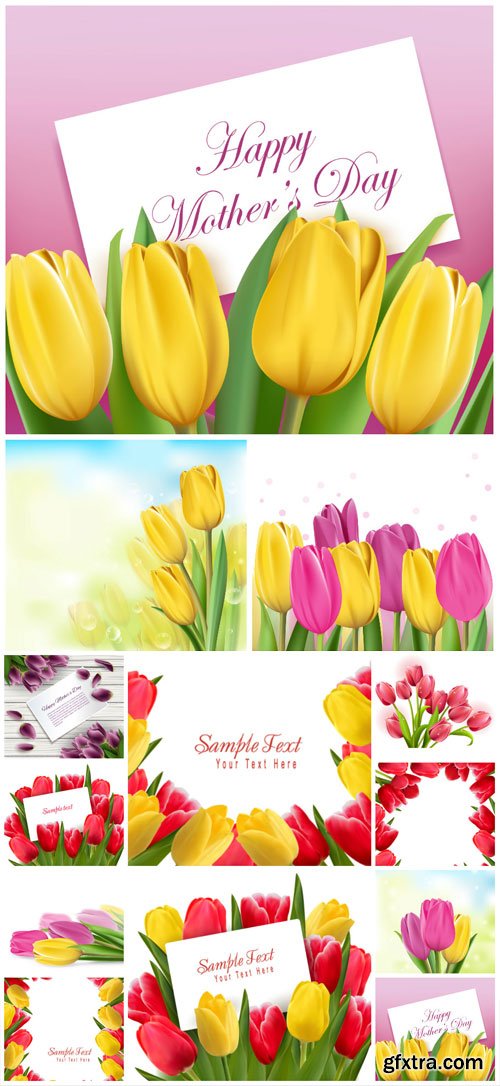 Tulips, women\'s day, vector background