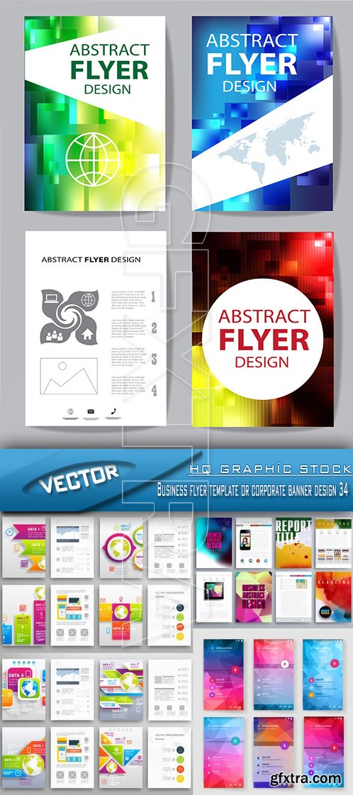 Stock Vector - Business flyer template or corporate banner design 34