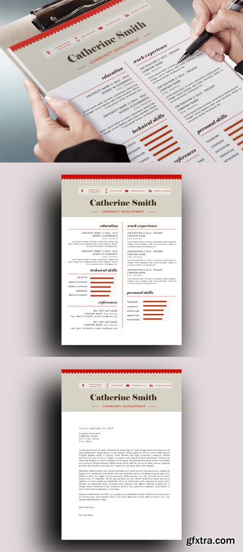 CM - Charted modern resume template 184699