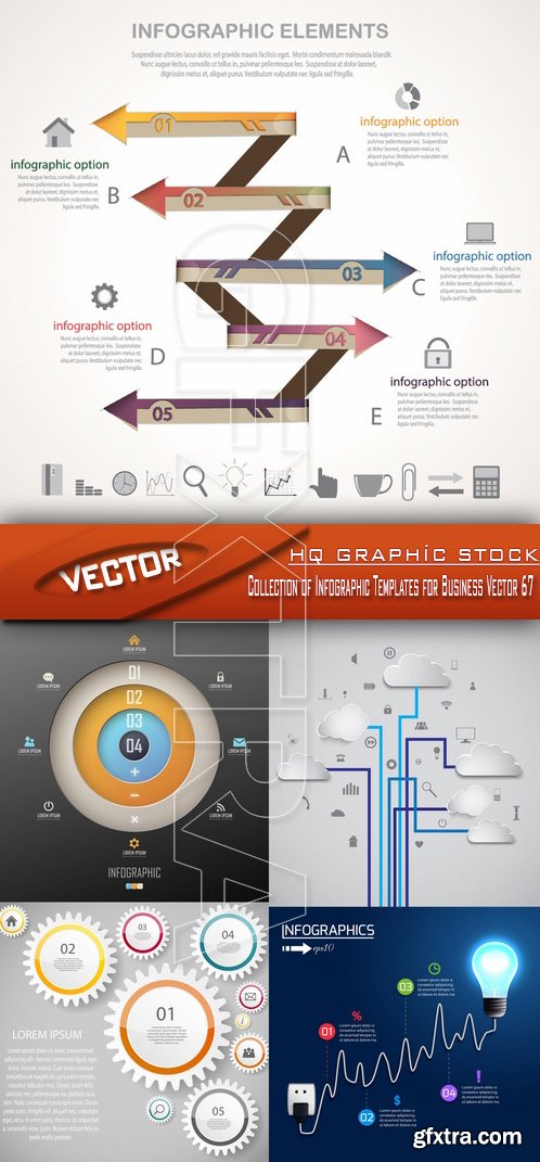 Stock Vector - Collection of Infographic Templates for Business Vector 67