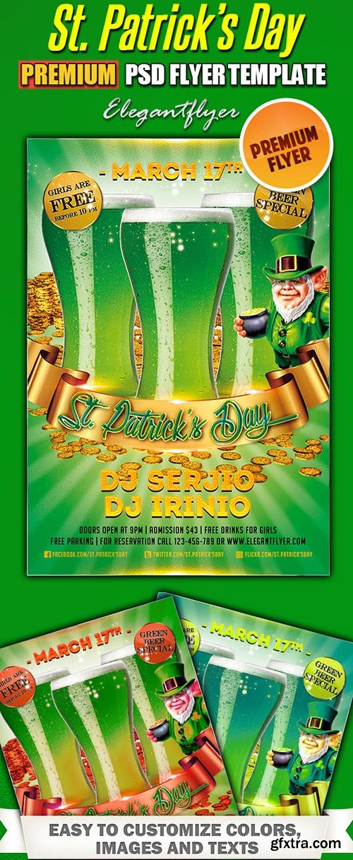 St. Patrick’s Day Vol.3 Premium Club flyer PSD Template