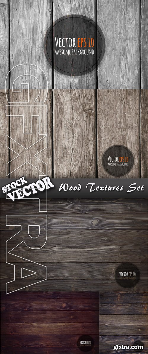 Stock Vector - Wood Textures Set