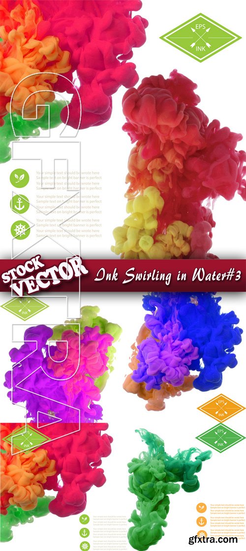 Stock Vector - Ink Swirling in Water#3