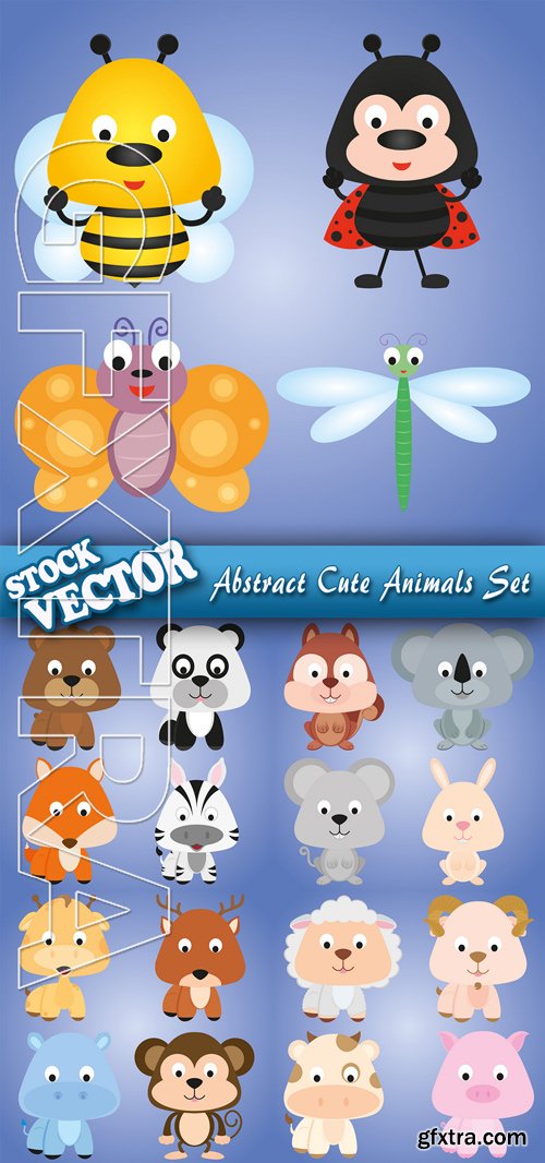 Stock Vector - Abstract Cute Animals Set