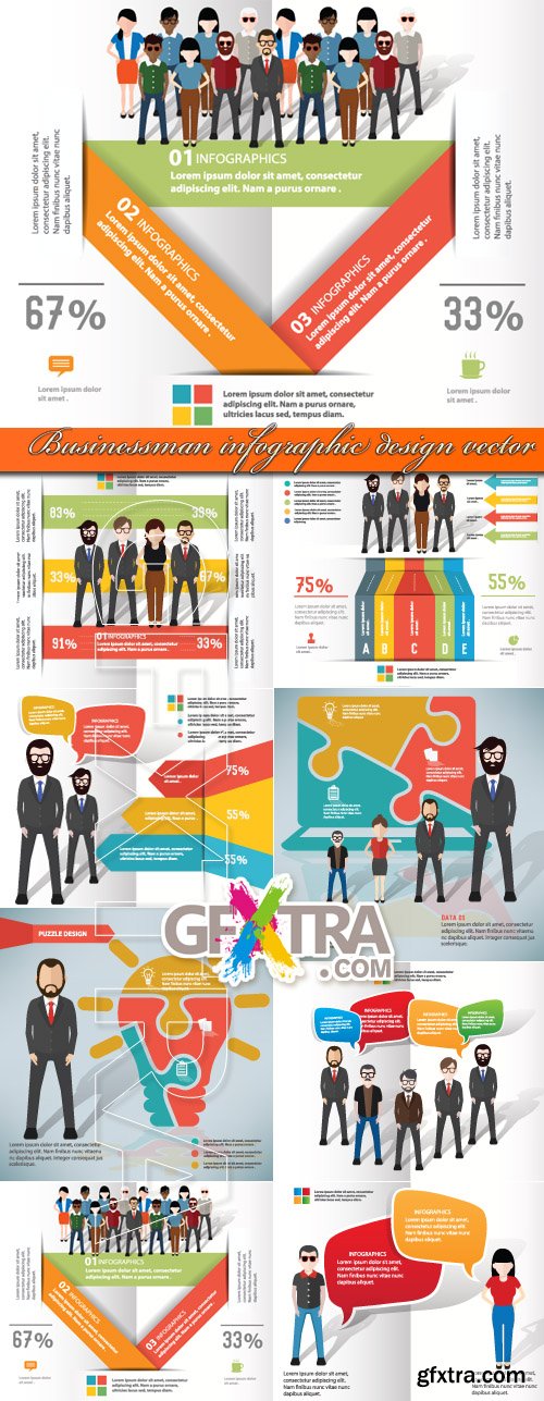 Businessman infographic design vector