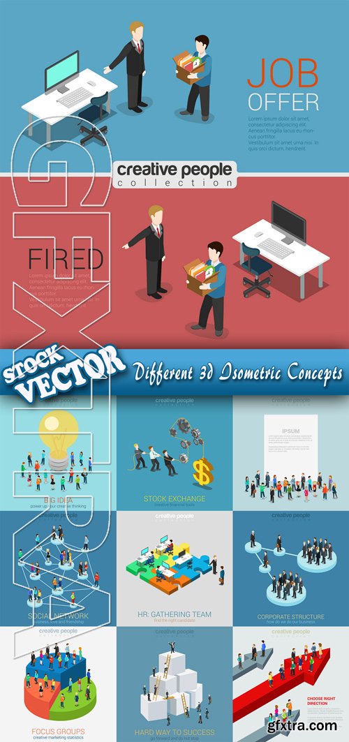 Stock Vector - Different 3d Isometric Concepts