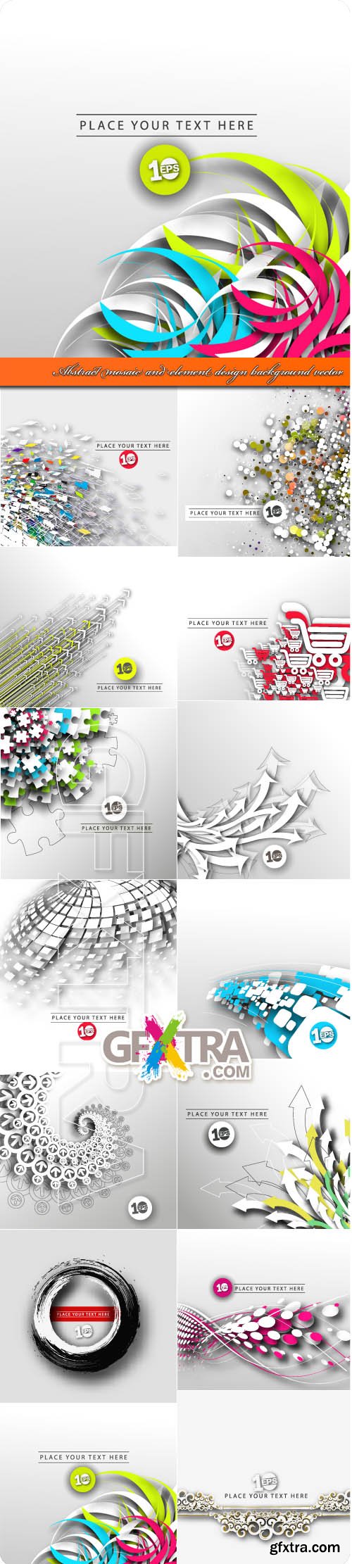 Abstract mosaic and element design background vector