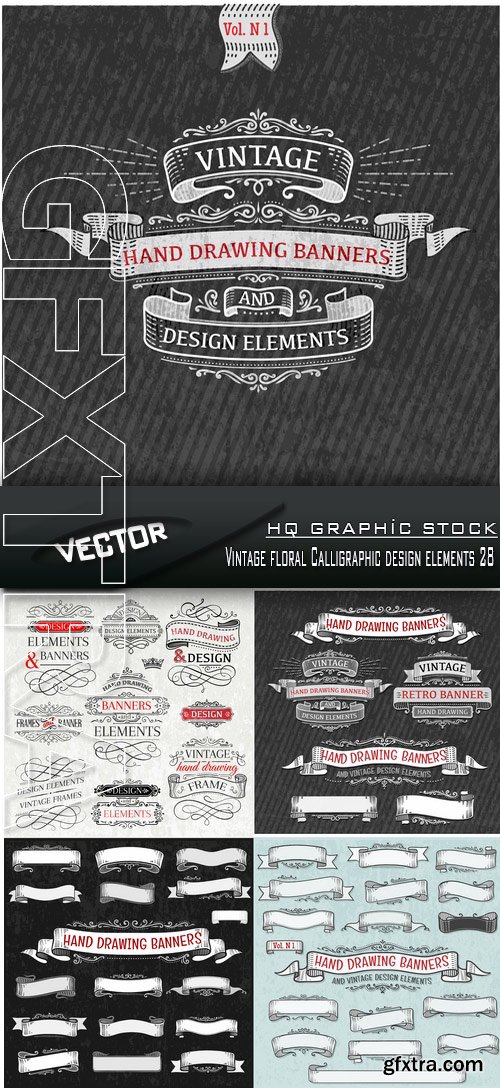 Stock Vector - Vintage floral Calligraphic design elements 28