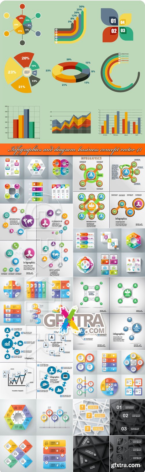 Infographics and diagram business concept vector 41