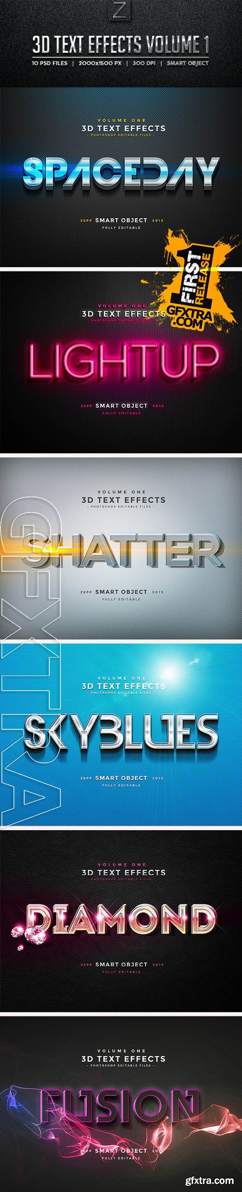 Graphicriver 3D Text Effects Vol.1 10156254