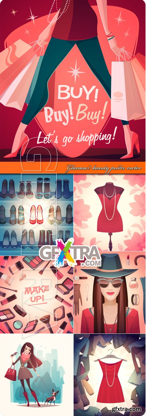 Glamour beauty poster vector