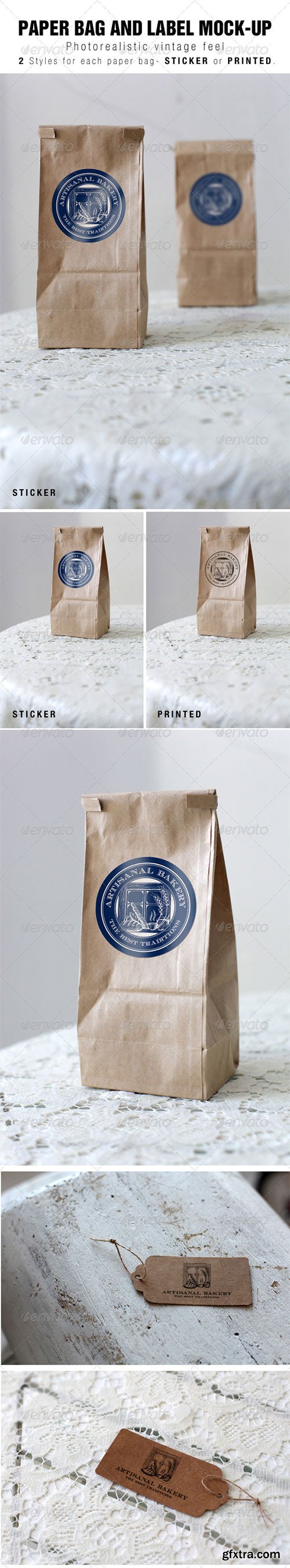GraphicRiver - Paper Bag and Label Mock-up 6830128