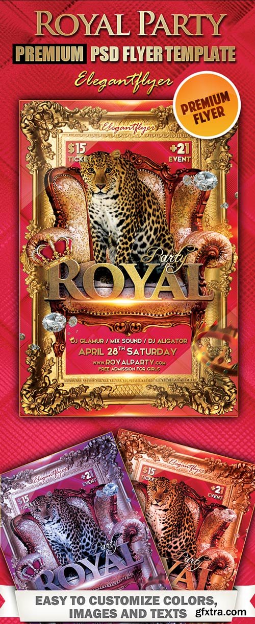 Royal Party Premium Club flyer PSD Template
