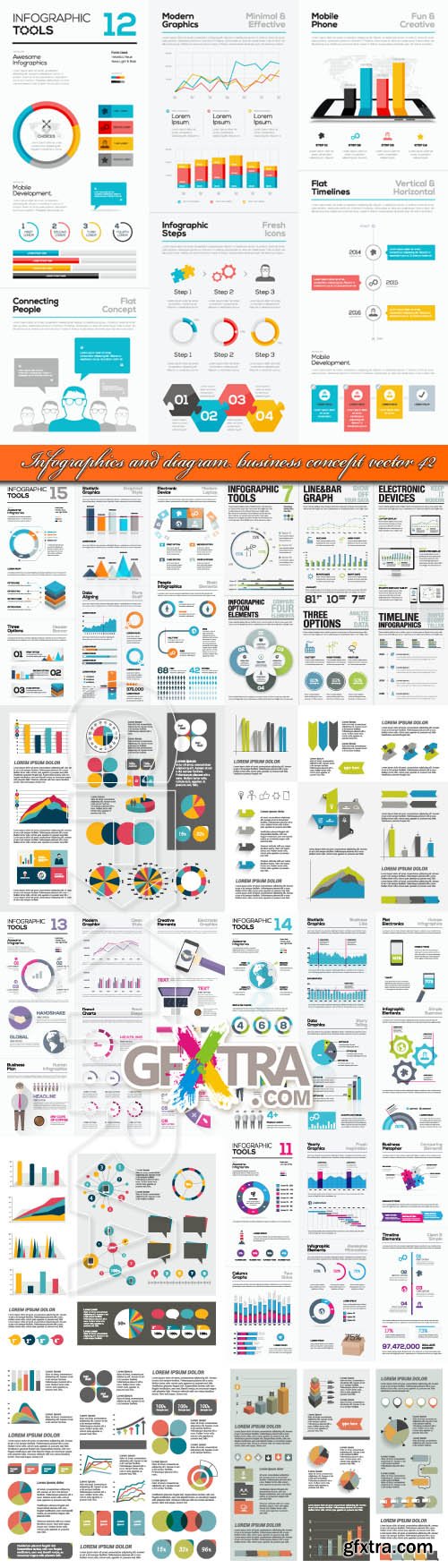 Infographics and diagram business concept vector 42