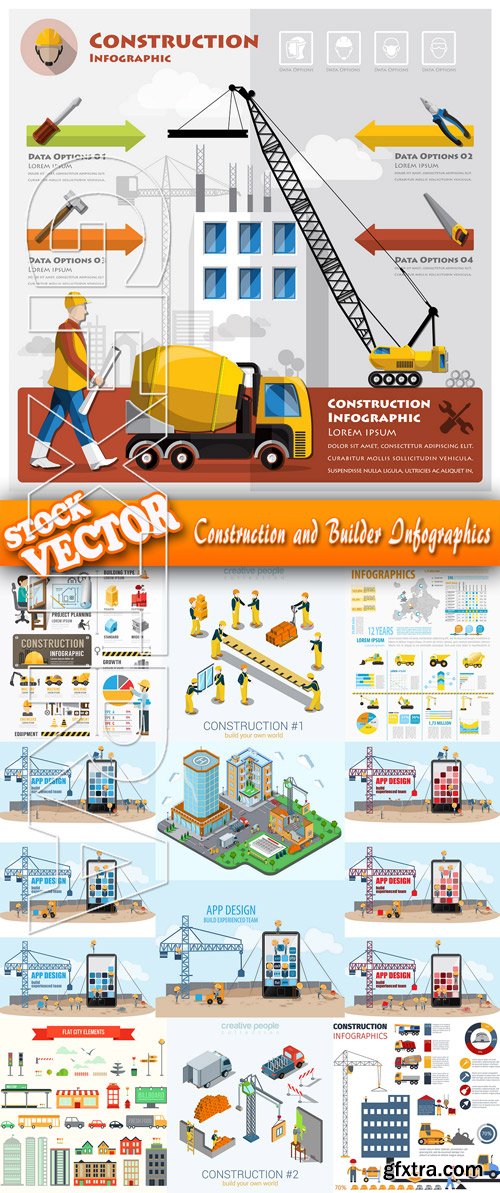 Stock Vector - Construction and Builder Infographics