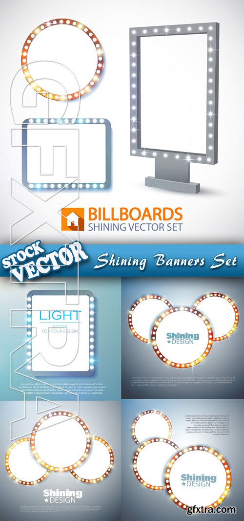 Stock Vector - Shining Banners Set
