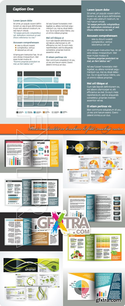 Business booklet or brochure bi-fold mockup vector