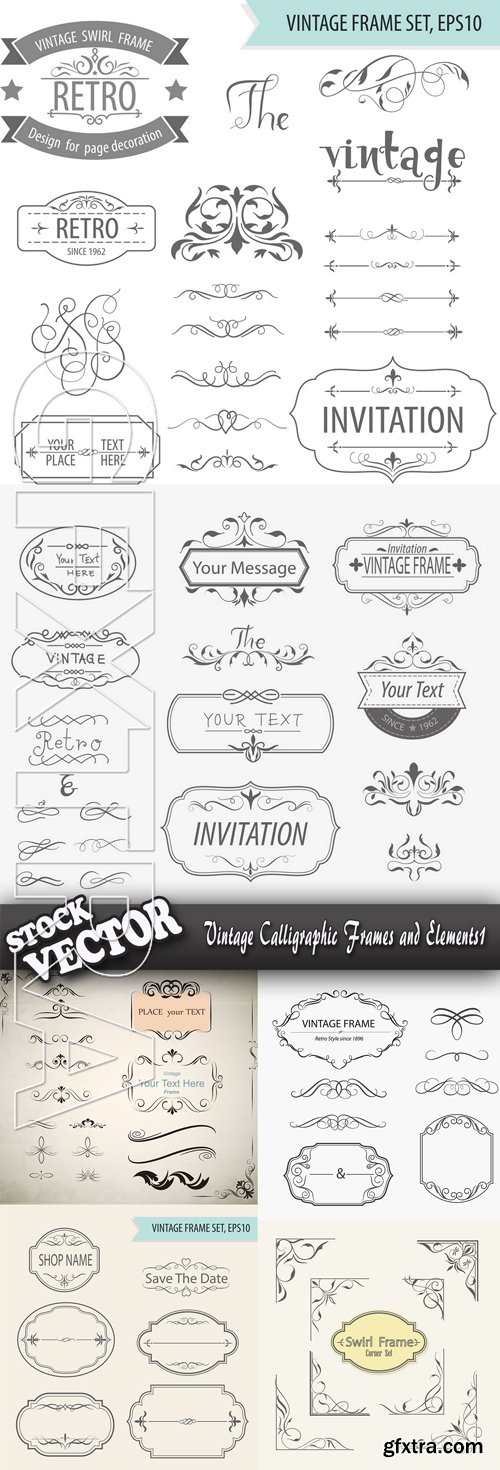 Stock Vector - Vintage Calligraphic Frames and Elements