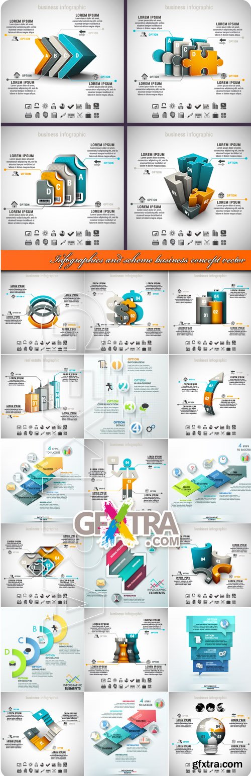 Infographics and scheme business concept vector