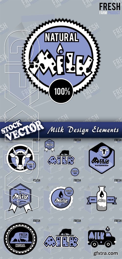 Stock Vector - Milk Design Elements