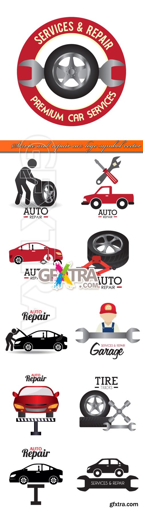 Service and repair car logo symbol vector