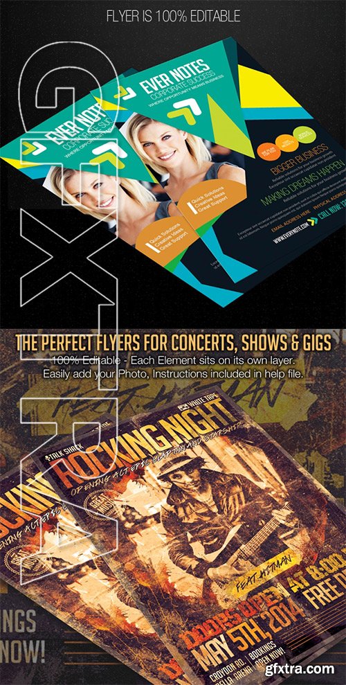 4 Flyer and Poster PSD Templates