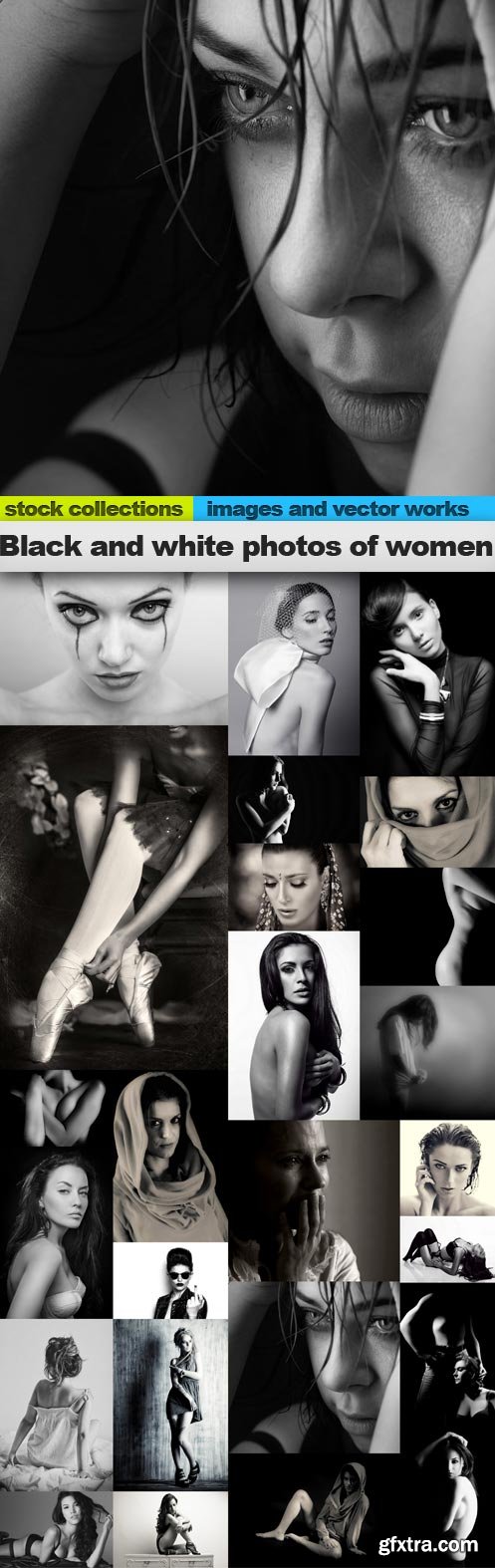 Black and white photos of women, 25 x UHQ JPEG