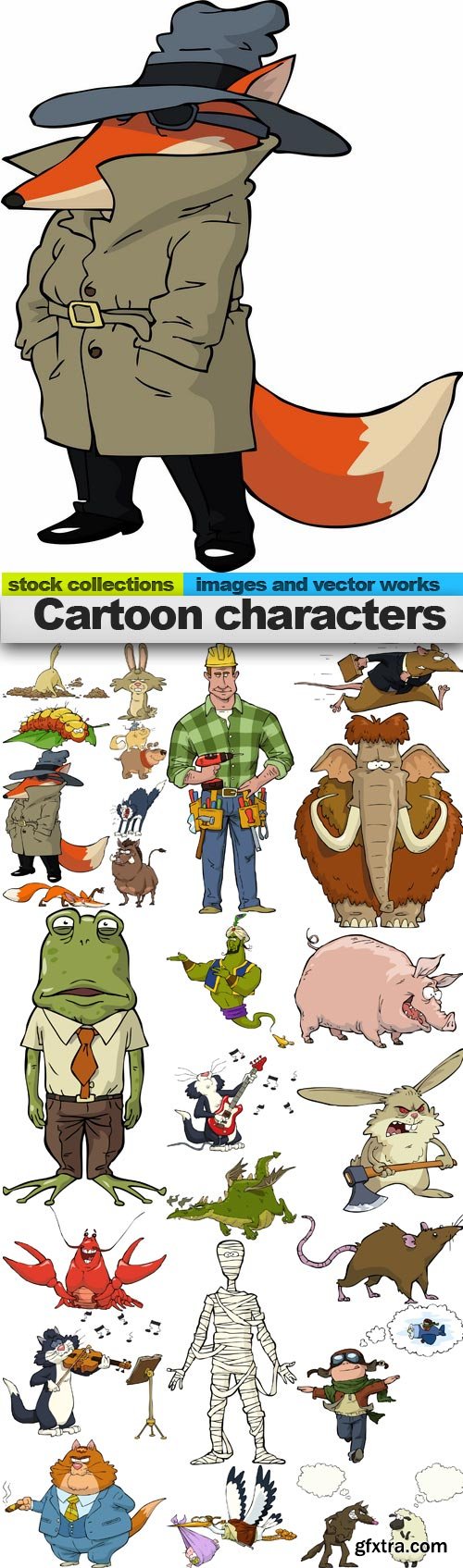 Cartoon characters, 25 x EPS