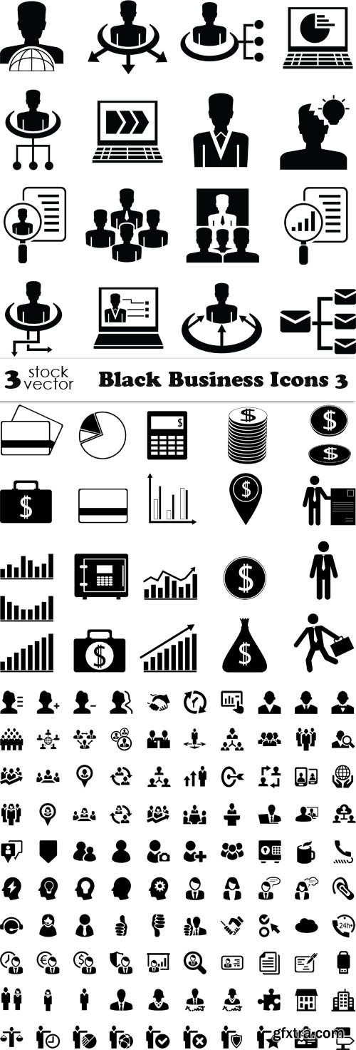 Vectors - Black Business Icons 3