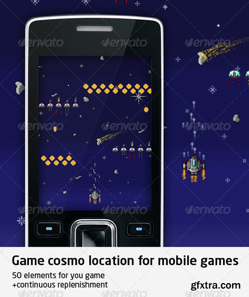GraphicRiver - cosmo pixel art scene for game