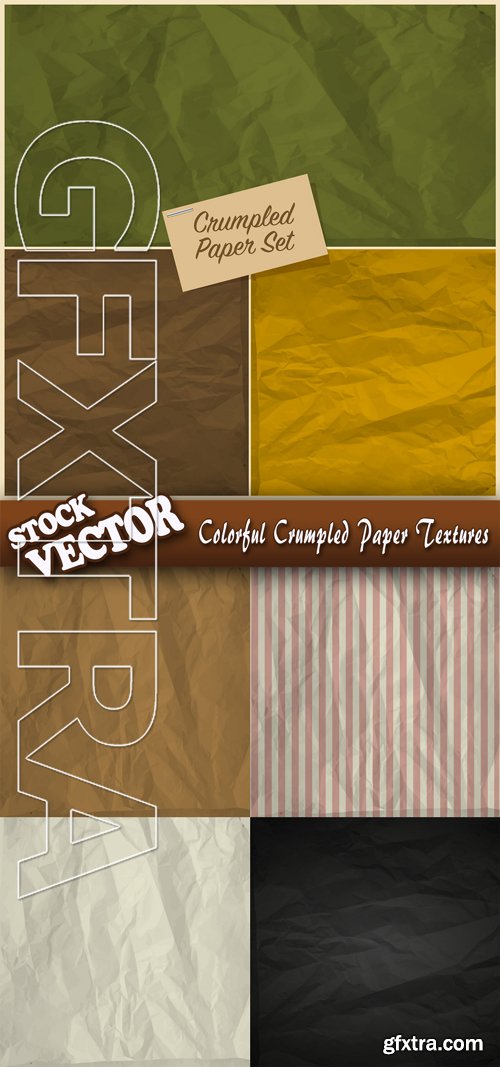Stock Vector - Colorful Crumpled Paper Textures