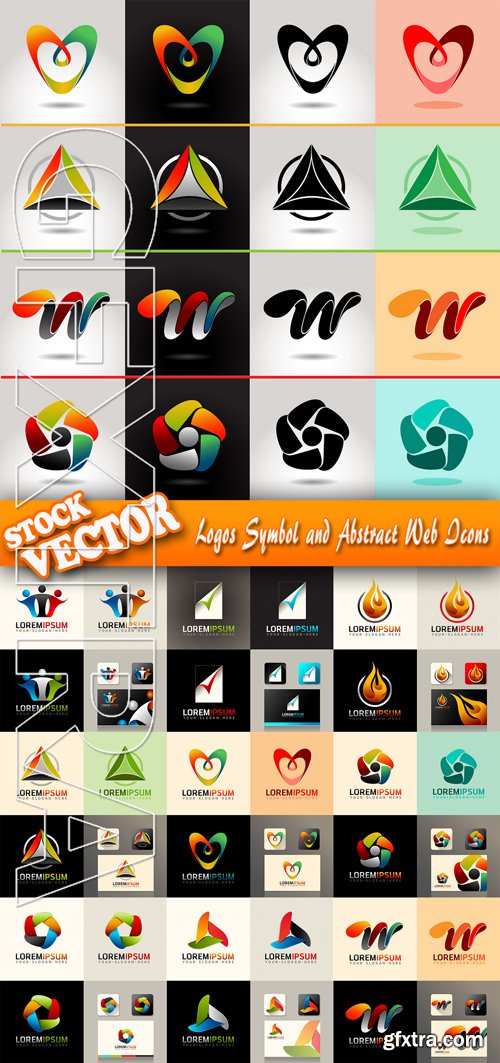 Stock Vector - Logos Symbol and Abstract Web Icons