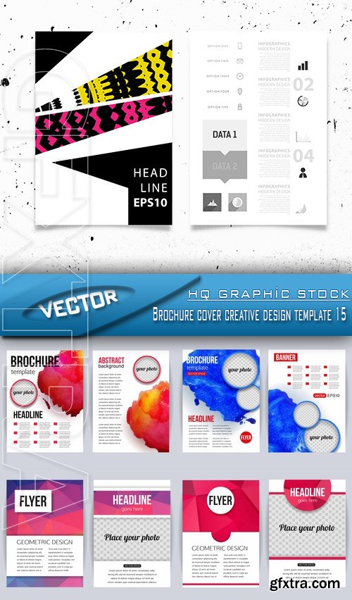 Stock Vector - Brochure cover creative design template 15