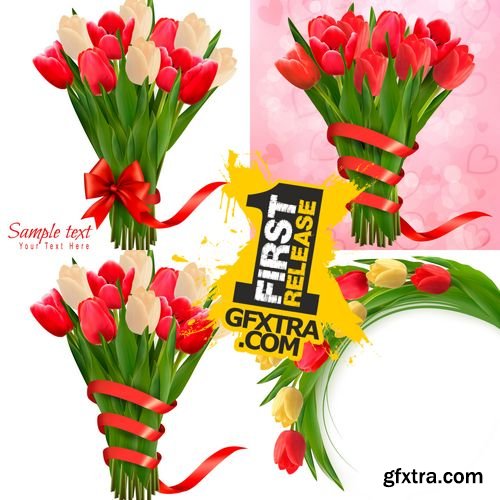 Vector - Colorful Flowers - Tulips