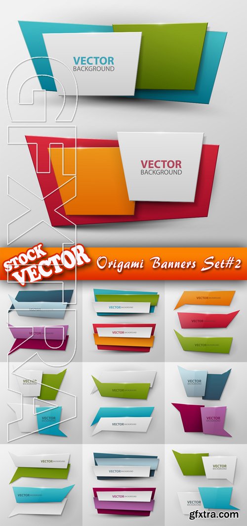 Stock Vector - Origami Banners Set#2