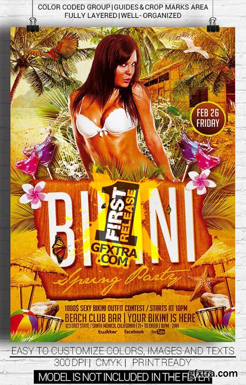 Bikini Spring Party Flyer Template