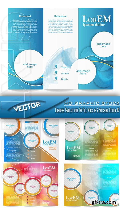 Stock Vector - Business Template with Tri-Fold Mock up & Brochure Design 49