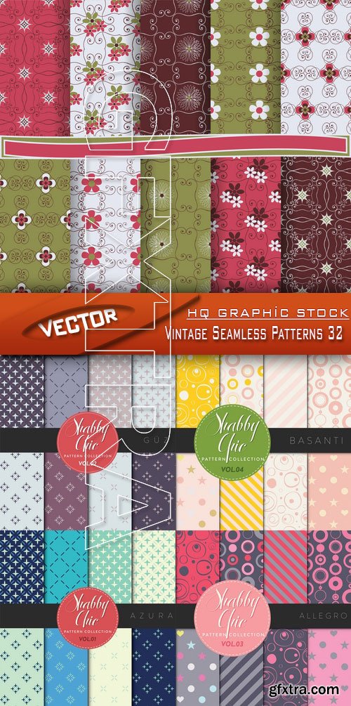 Stock Vector - Vintage Seamless Patterns 32