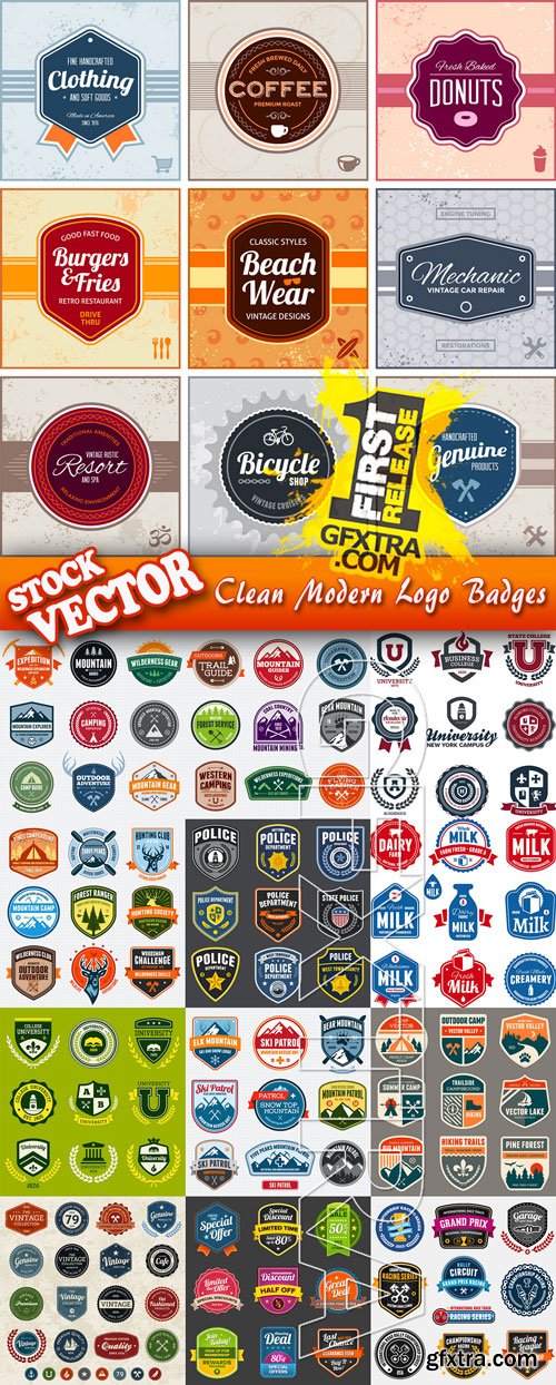 Stock Vector - Clean Modern Logo Badges, 25EPS