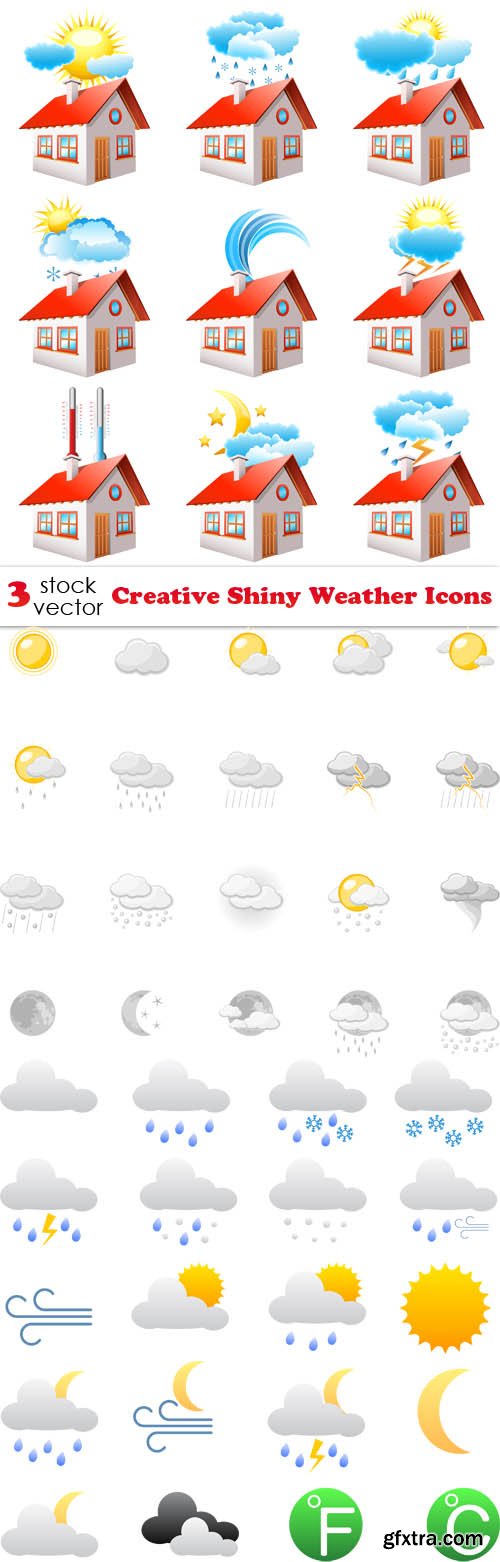 Vectors - Creative Shiny Weather Icons