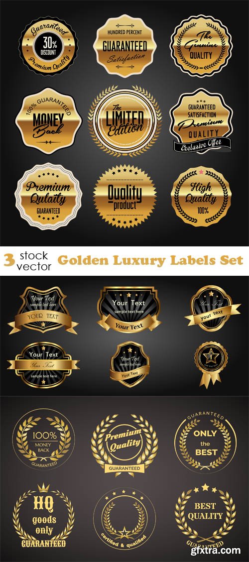 Vectors - Golden Luxury Labels Set
