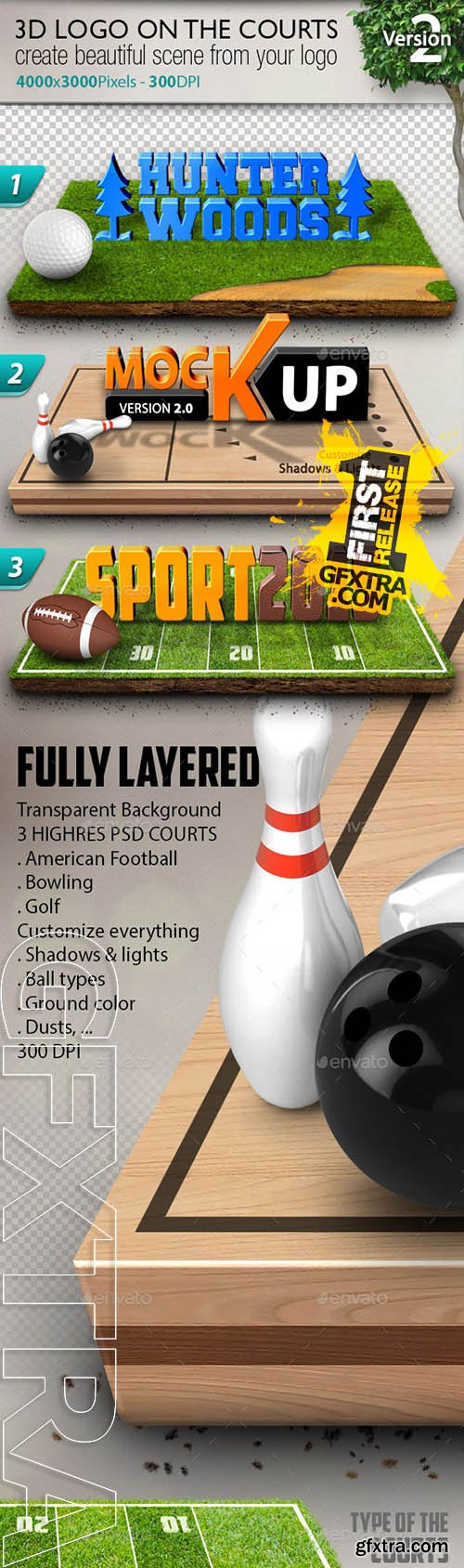 Graphicriver 3D Logos on the Courts Mockup Vol.2 10436247