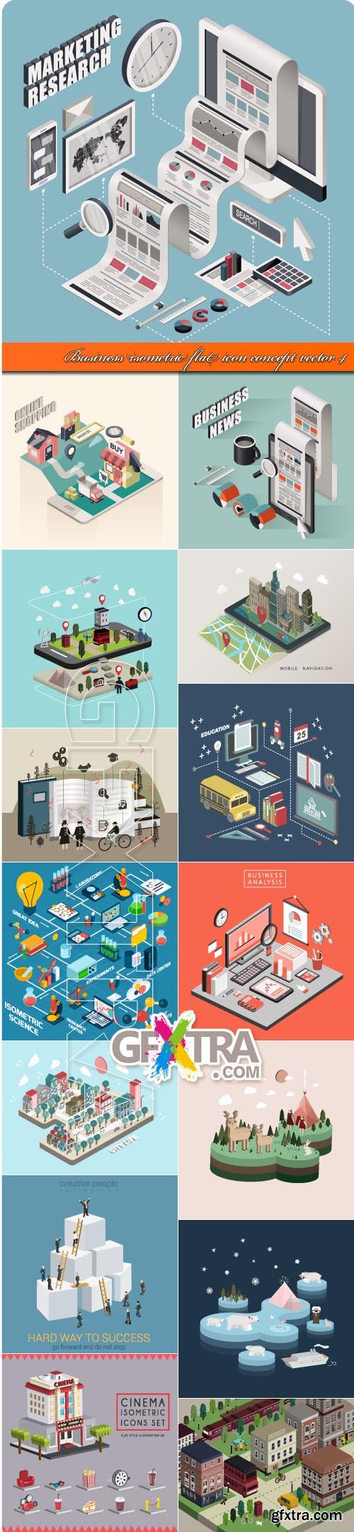 Business isometric flat icon concept vector 4