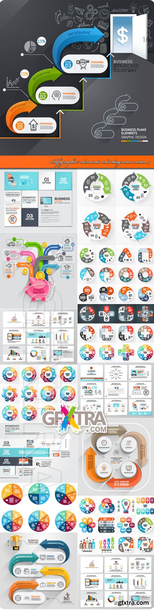 Infographic elements and diagrams vector 4