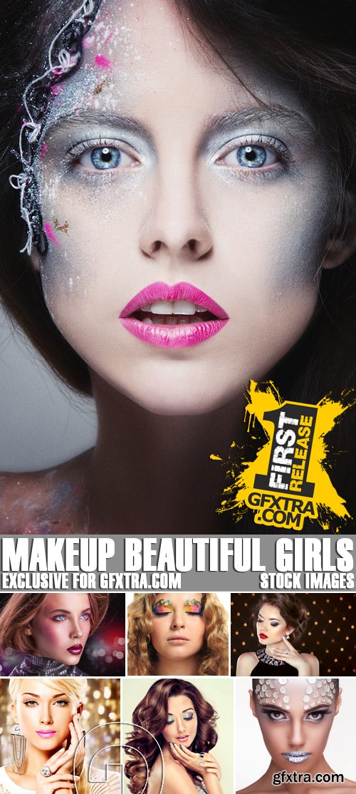 Stock Photos - Professional makeup beautiful girls, 25xJPG