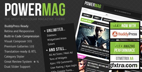 ThemeForest - PowerMag v1.9.1 - The Most Muscular Magazine/Reviews Theme