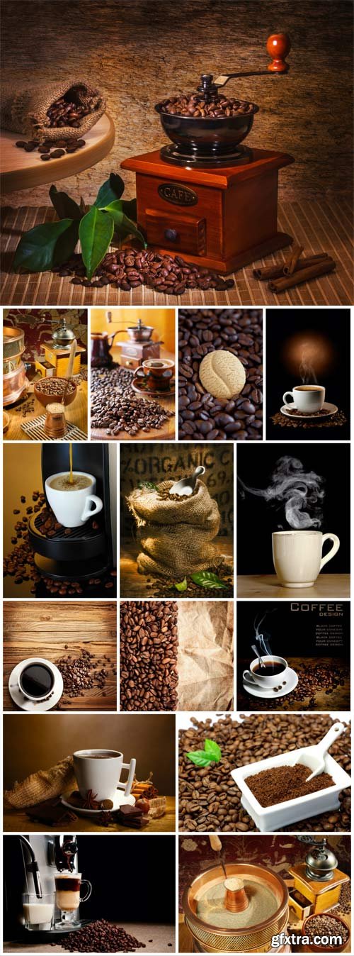 Coffee, Coffee Beans & a Cup of Coffee 15xJPG