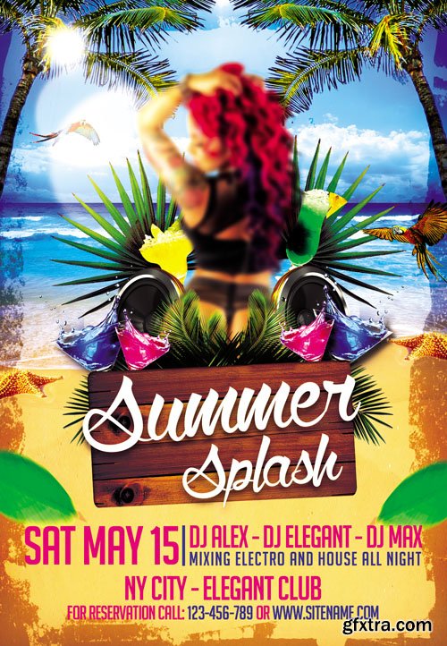 Summer Splash Club Flyer PSD Template
